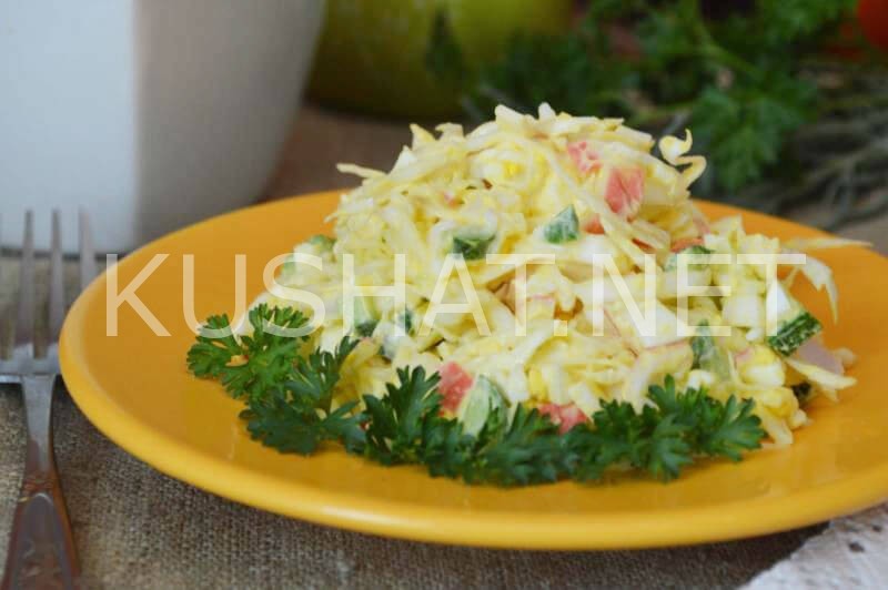 14_салат с капустой, крабовыми палочками и яйцами