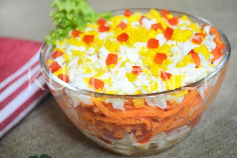 11_слоеный салат с курицей и корейской морковью