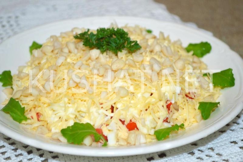 13_слоеный салат с ветчиной, помидорами и сыром