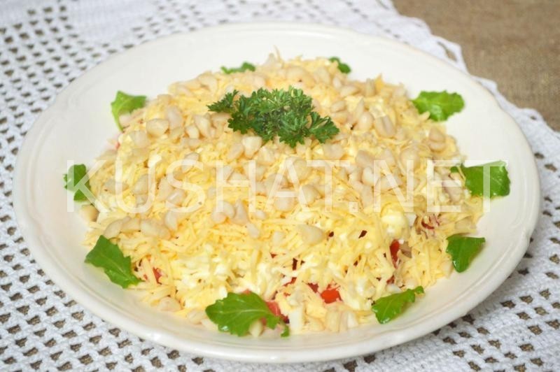 15_слоеный салат с ветчиной, помидорами и сыром