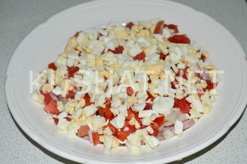 8_слоеный салат с ветчиной, помидорами и сыром