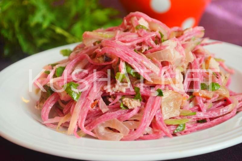 15_салат из редьки с мясом и луком Узбекистан