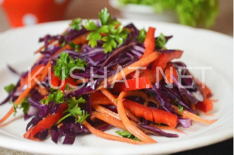 11_салат из краснокочанной капусты с морковью и перцем