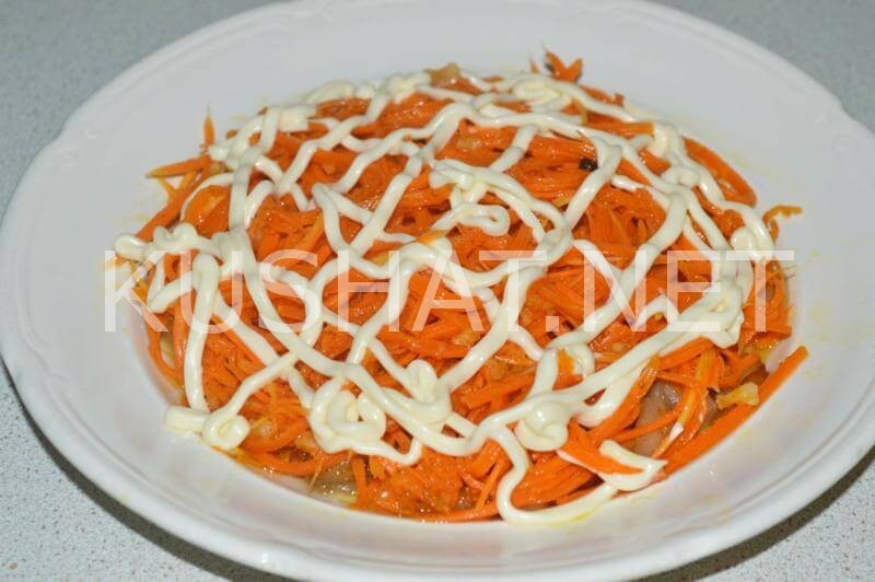 7_слоеный салат с корейской морковью и баклажанами