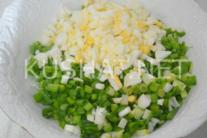 3_салат с ветчиной, горошком и зеленым луком