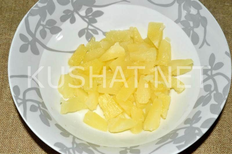 3_салат с ветчиной, ананасами и сыром