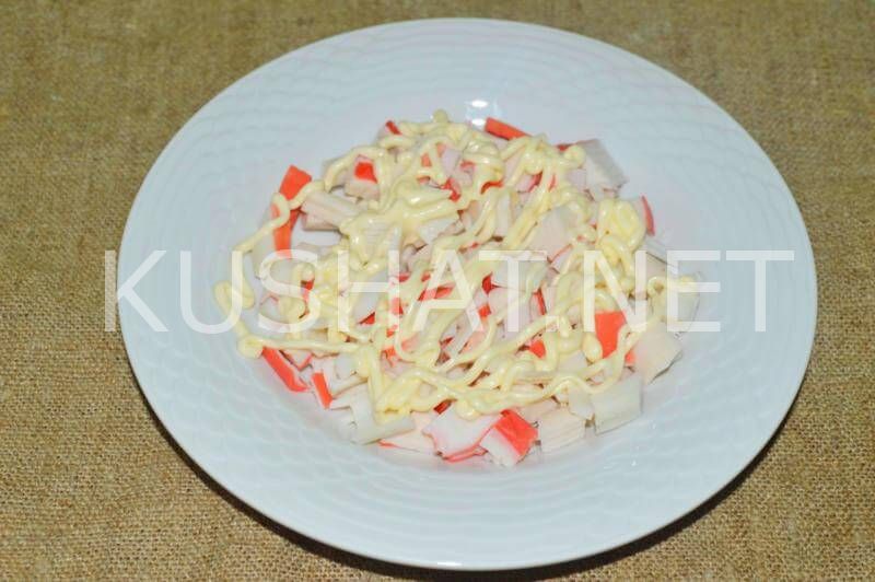 6_слоеный салат с крабовыми палочками и ананасами