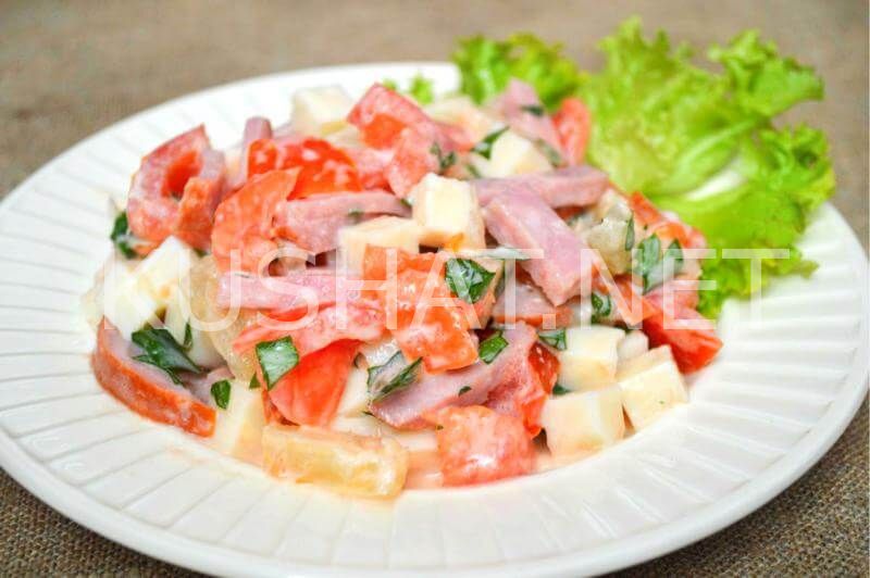 8_салат с ветчиной, ананасами и сыром