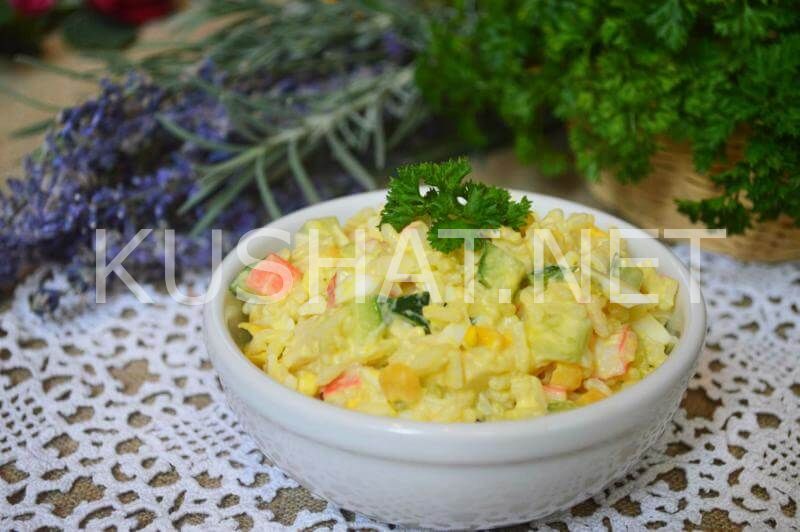 13_салат с крабовыми палочками и рисом