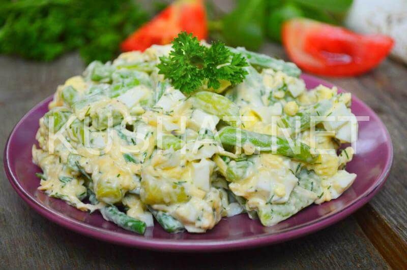 13_салат из стручковой фасоли с яйцом и сыром