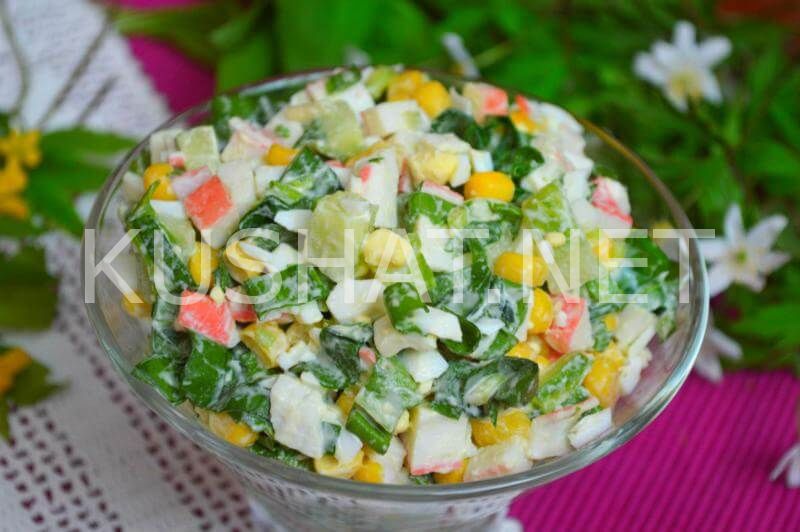 11_весенний салат с черемшой и крабовыми палочками