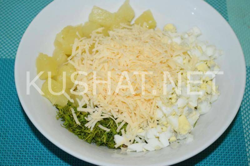 6_салат с ананасами, грибами и сыром