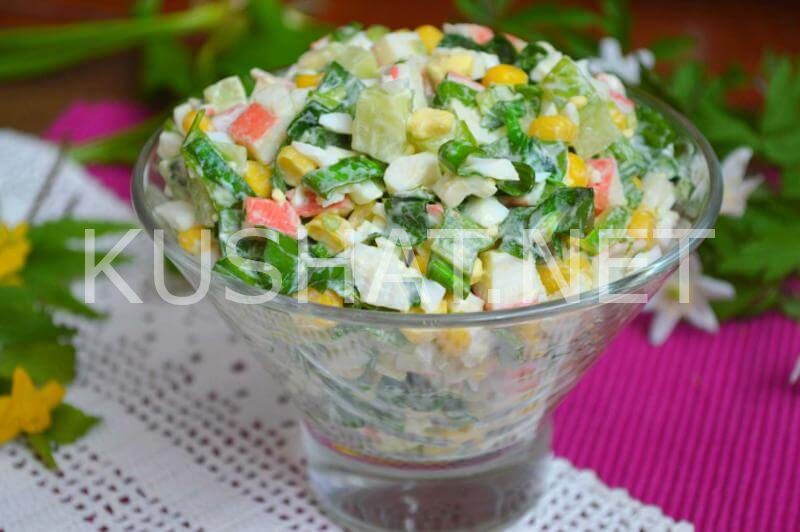 9_весенний салат с черемшой и крабовыми палочками