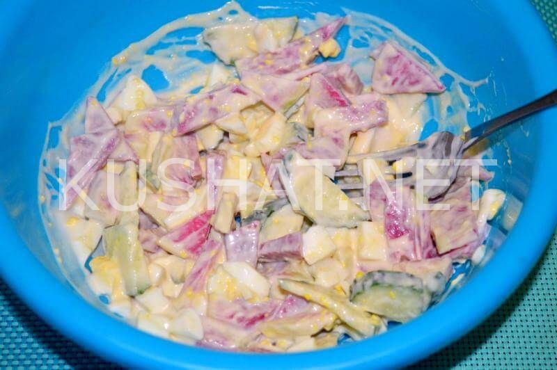 6_салат из арбузной редьки с огурцом и яйцом