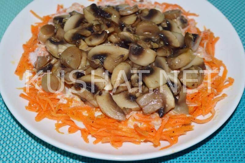 10_салат с грибами, курицей и корейской морковью