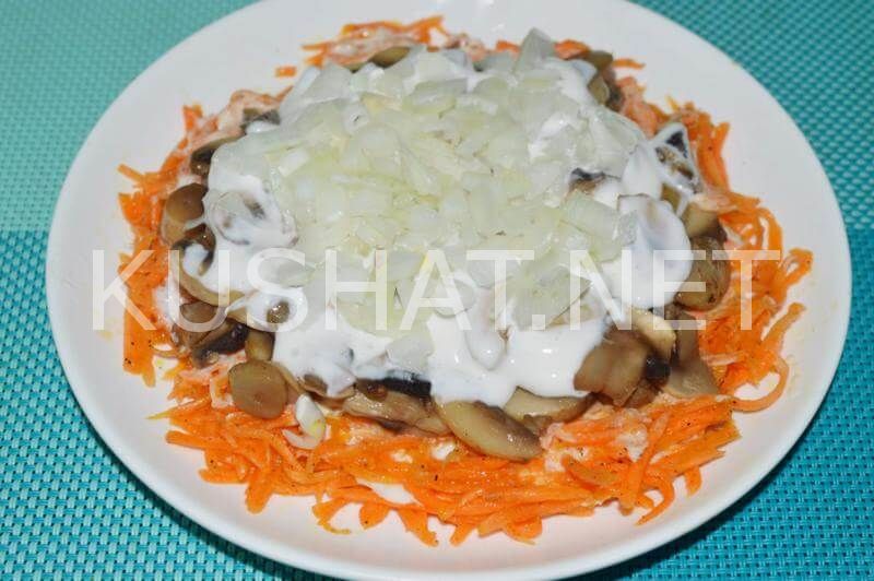 12_салат с грибами, курицей и корейской морковью