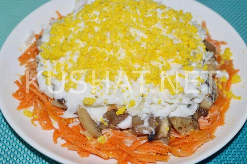 14_салат с грибами, курицей и корейской морковью
