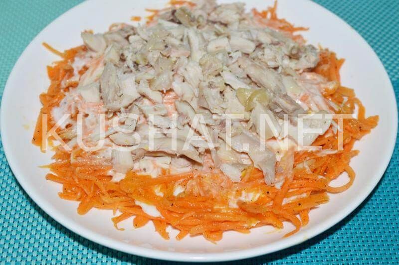 9_салат с грибами, курицей и корейской морковью