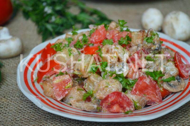 9_салат из баклажанов с помидорами и грибами