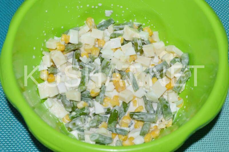 6_салат со стручковой фасолью, сыром и кукурузой
