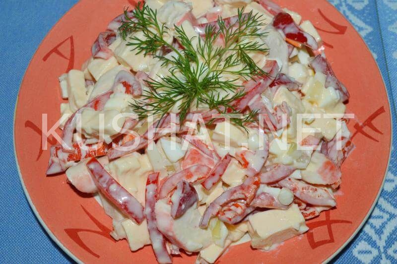 12_салат с крабовыми палочками, перцем и сыром
