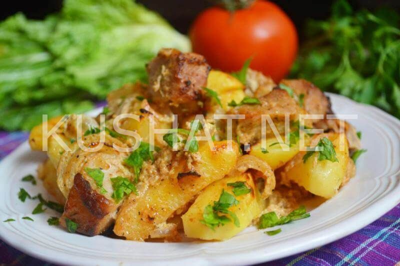12_картошка с мясом в сметане в духовке