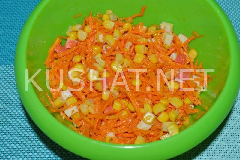 5_салат с крабовыми палочками, кукурузой и корейской морковью
