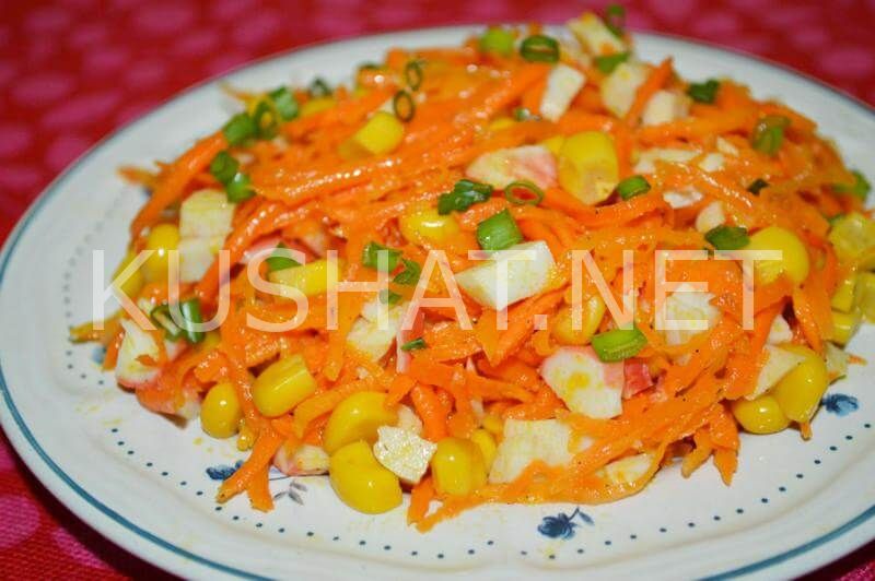 7_салат с крабовыми палочками, кукурузой и корейской морковью