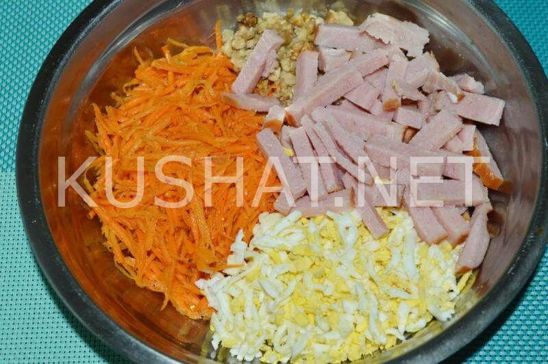 6_салат с корейской морковью и ветчиной