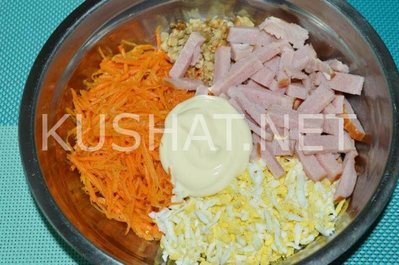 7_салат с корейской морковью и ветчиной