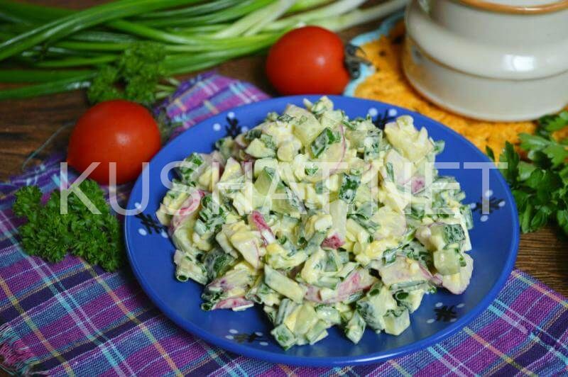 9_салат из редиски с яйцом и зеленым луком
