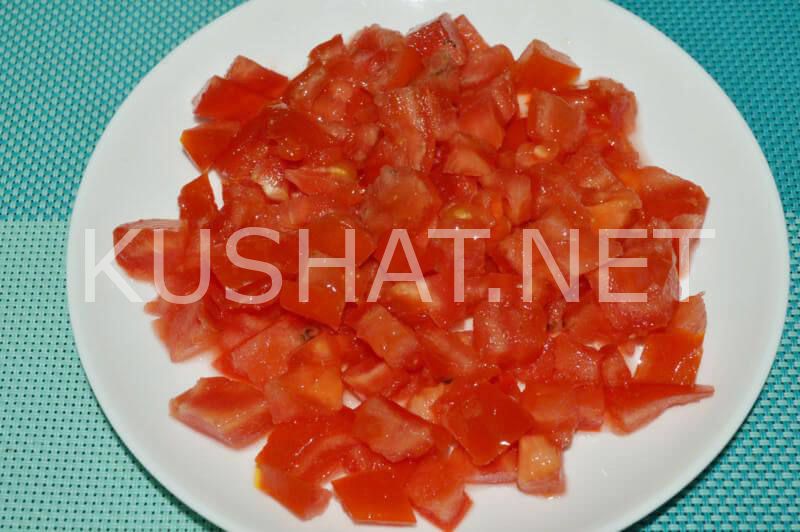 1_слоеный салат с крабовыми палочками и помидорами