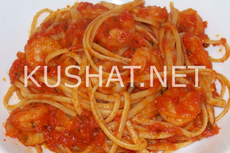 1_спагетти с креветками в томатном соусе