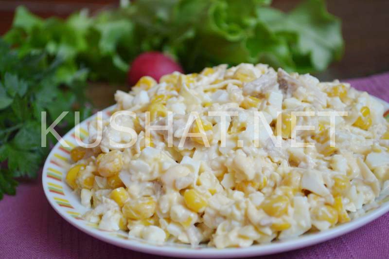 8_салат с курицей, сыром и кукурузой